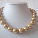 Big! 16mm Light champagne seashell pearl necklace