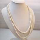 LONG 50'' 7-8MM WHITE FRESHWATER PEARL NECKLACE