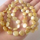 LONG! 24'' CHAMPAGNE COIN PEARL NECKLACE