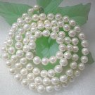 LONG! 35'' 8MM White seashell pearl NECKLACE