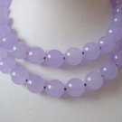 Long!! Lavender Jade 14mm necklace