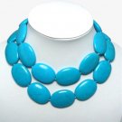 35'' huge blue turquoise bead necklace