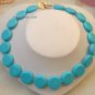 17'' 22mm sky-blue natural turquoise beads necklace