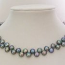 17'' Black button shape freshwater pearl necklace