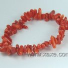 Lovely pink-red coral chip bracelet