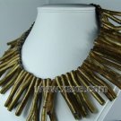 Lovely long golden sponge coral necklace