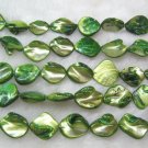 wholesale 10 strands 15mm Shell Beads loose string - grass green