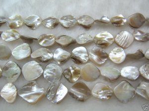 wholesale 10 strands 15mm Shell Beads loose string - white