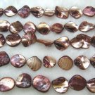 wholesale 10 strands 15mm Shell Beads loose string - brown