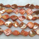 wholesale 10 strands 15mm Shell Beads loose string - orange