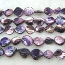 wholesale 10 strands 15mm Shell Beads loose string - purple
