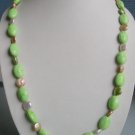 Turquoise & Coin Pearl Necklace 27 inch
