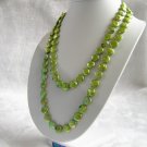 12-13mm Green Coin Pearl Necklace 48inch