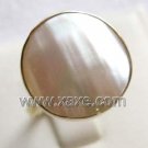 Luxurious 16mm white mabe pearl ring 14K