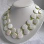 Double Strands White Shell & Nature Amethyst Necklace