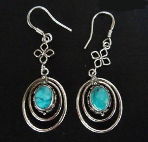 Vingtage turquoise earrings silver