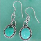 Turquoise earrings oral shape silver