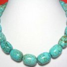17'' big barrel shape turquoise bead necklace