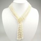48'' 4 strands white pearl nekclace