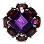 925 Sterling Silver Ring With Genuine Amethyst & Garnet Gemstone
