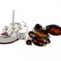 Classic 925 Sterling Silver Pendant and Earring Set. Genuine Citrine