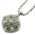 Fashion Jewelry Chain & Pendant with Created Pearl & Diamond