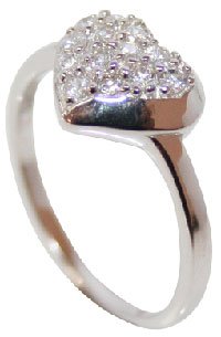 Sterling silver Ring with Created Diamonds
