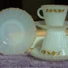 Set of 4 Cups & Saucers by Termocrisa of Mexico, Vintage