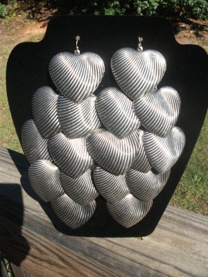 Silver heart earrings