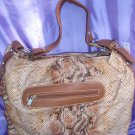 Tan/brown snake skin handbag