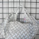 Winter white woven handbag