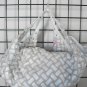 Winter white woven handbag