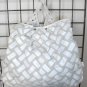 Winter white woven handbag