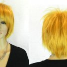 Fashion gaga lady's short yellow cosplay hair wig free ship