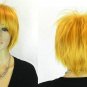 Fashion gaga lady's short yellow cosplay hair wig free ship