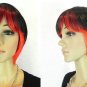 Fashion gaga lady's short black & red cosplay hair wig free ship
