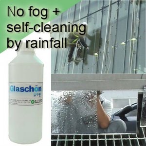 Glaschon. Antifogging grime-resistent glass coating. Block UVs