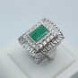 Emerald men ring around stencil sterling silver