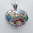 Handmade enameling heart fashion pendant sterling silver
