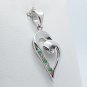 heart pendant in simply style with Emerald and CZ sterling silver