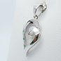 heart pendant in simply style with Emerald and CZ sterling silver