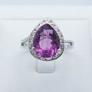 3.98ct Pink Fluorite lady ring sterling silver