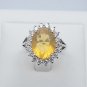 genuine fire opal & cubic zirconia sterling silver