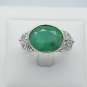 11.23ct Emerald - Carving handmade - Sterling Silver