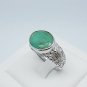 11.23ct Emerald - Carving handmade - Sterling Silver