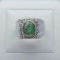 2.00ct Emerald & CZ 925 Sterling Silver Men's Ring