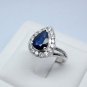 2.25ct Blue Sapphire & 0.98ct Cubic Zirconia Lady's Ring 925 Sterling Silver