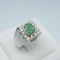 2.00ct Emerald & CZ 925 Sterling Silver Men's Ring