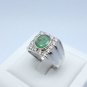 2.00ct Emerald & CZ 925 Sterling Silver Men's Ring