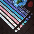 Origami Lucky Star Paper Strips Romantic Floral Mixed Designs Star Foldng DIY - Pack of 80 Strips